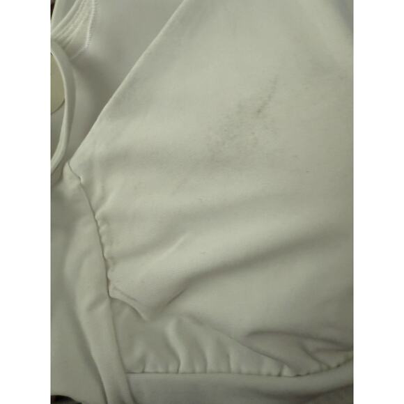 New Calia White Double Strap Triangle Bikini Low Support Swim Top Size Medium - Picture 4 of 5